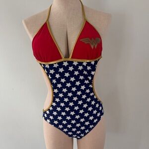 Wonder Woman Red and Blue Star Swimsuit